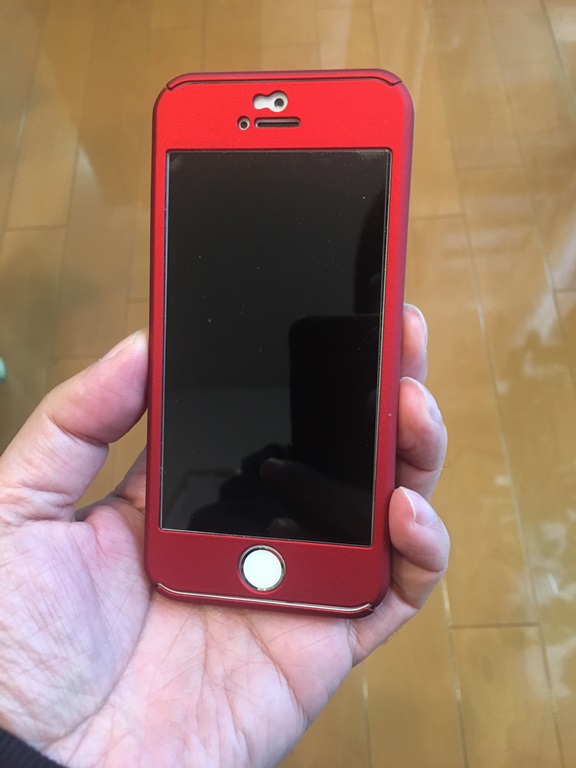 業務用のiPhone SEを全面360度保護カバーで真っ赤にしてみた