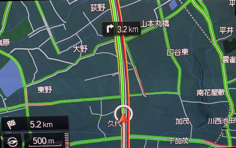 BMW iDrive7 純正カーナビの地図の道路が緑で表示されて見ずらいのを解決する方法