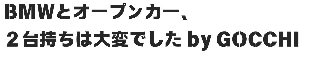 BMWとオープンカー、２台持ちは大変でした/GOCCHI