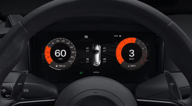 Apple CarPlay Ultraで表示されるスピードメーター。