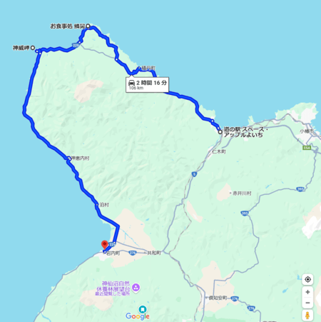 積丹半島マップ。