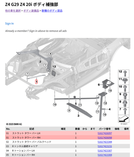 BMW Z4 G29 ストラットタワーバー 価格